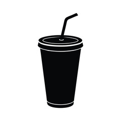 Soda Cup with Straw Silhouette