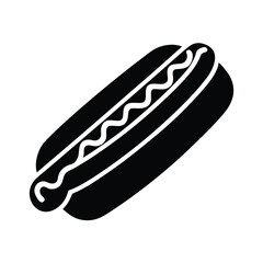 Hot Dog with Mustard Vector Design