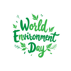 Lush typography design celebrating World Environment Day with vibrant greenery