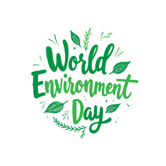 Lush green typography celebrating the importance of world environment day
