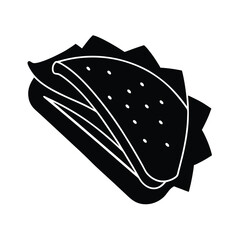 Wrap Sandwich Silhouette Illustration