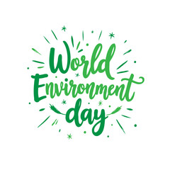 Celebration of Earth's health with a stylized lettering for environment day