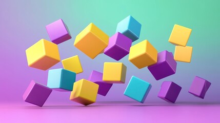 Obraz premium Colorful cubes in motion