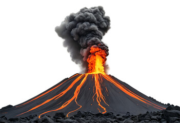 Volcano eruption lava explosion mountain fire smoke
