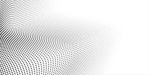 fun beautiful black and white shadow halftones retro pop art funky urban colorful comic book. Dotted halftone gradient texture. Vanishing polka dot background. Repeating dots gradation pattern backgro