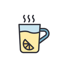 Refreshing Lemon Infusion In A Stylish Glass Cup Vector Illustration