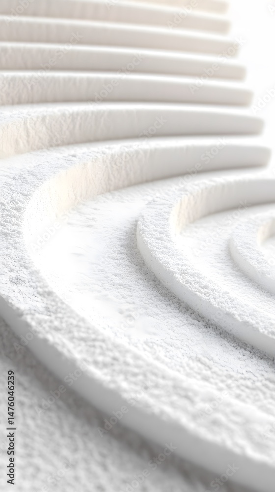 Poster white abstract textured background with concentric arcs