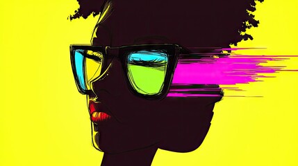 Woman with sunglasses and vibrant colors