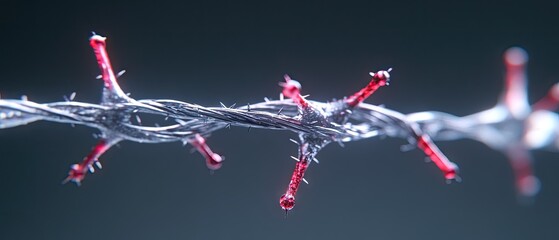 Abstract thorns on a wire