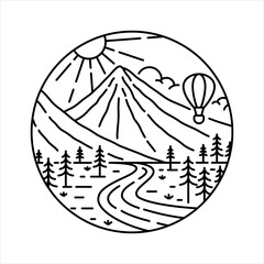 natural scenery in the frame illustration