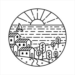 natural scenery in the frame illustration