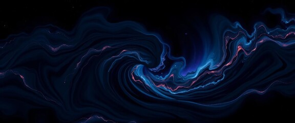 Obraz premium Dark, swirling abstract aerial wave pattern, cosmic texture, wave, digital
