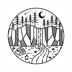 natural scenery in the frame illustration