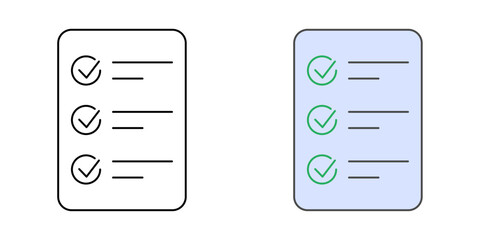 To-do list icon – paper with three checkmarks, representing task tracking, productivity planning, and personal or work-related organization.