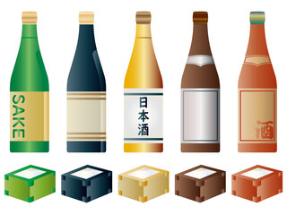 日本酒■一升瓶と酒枡のセット■酒	
