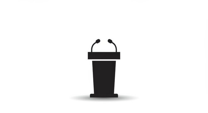 Simple Podium Icon:  Presentation, Speech, Lecture, Conference, Public Speaking