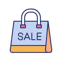 Colorful Sale Bag Vector Illustration on Black Background