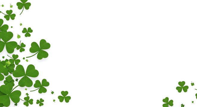 Shamrock Border on White Background