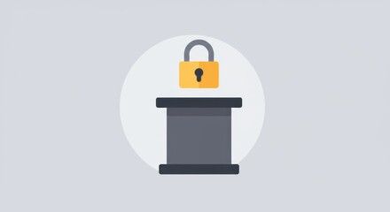 Obraz premium Data Security: A Locked Digital Vault Icon Representing Secure Data Storage and Protection