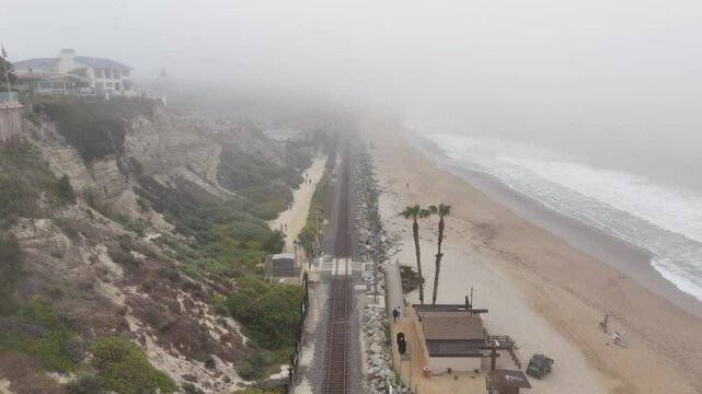 beach in San Clemente during the overcast morning weather