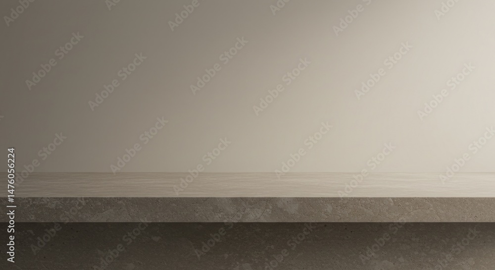 Poster minimalist empty studio room with a concrete table and neutral background