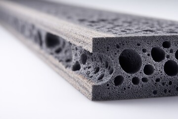 Detailed view of rubber sponge profile cellular