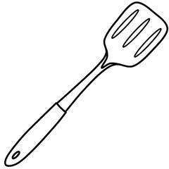 Spatula Line Art – Minimal Kitchen Utensil Outline Illustration