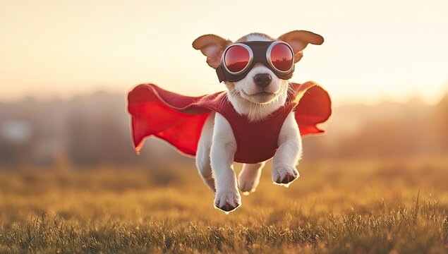 Super Puppy in Flight.