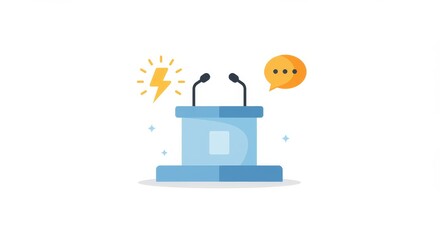 Fototapeta premium Powerful Public Speaking: Ideas, Communication, and Podium