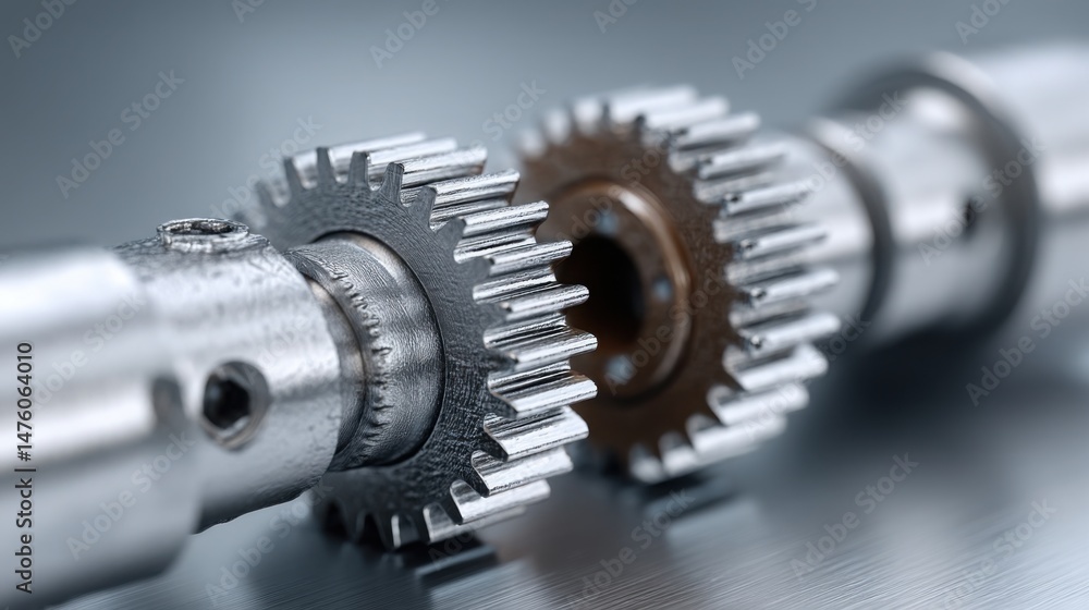 Poster close-up of a gear wheel representing system-based execution concepts in mechanical versus emotional