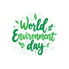Obraz premium Vibrant calligraphy illustration celebrating world environment day concept