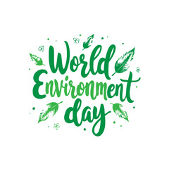 Obraz premium Celebrating World Environment Day with Nature-Inspired Green Typography Design