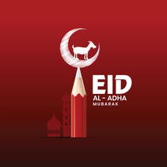 Eid al-Adha Sacrifice and Faith Celebration creative logo name typography design poster benner web post islamic festival vector illustration template, Education theme