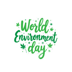 World environment day vibrant typography with floral accents promoting sustainability
