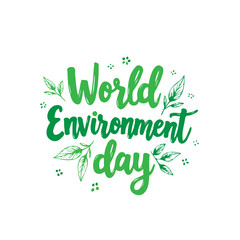 Promotional artwork celebrating world environment day with foliage elements