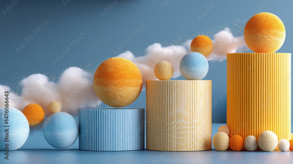 Aufkleber group of colorful easter eggs creating a vibrant visual representation of volume acceleration and mo