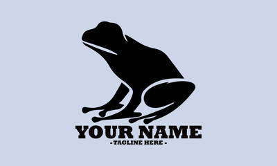 frog simple vector. vector line art frog on a white background and frog logo design