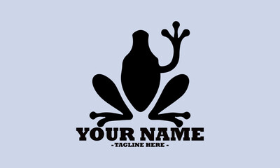 frog simple vector. vector line art frog on a white background and frog logo design