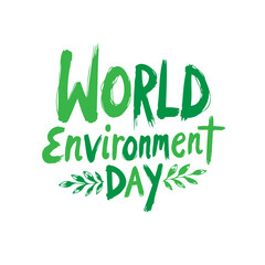 Obraz premium Vibrant green lettering promoting World Environment Day awareness and conservation
