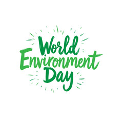 Obraz premium Celebrating World Environment Day with Brushstroke Typography on White