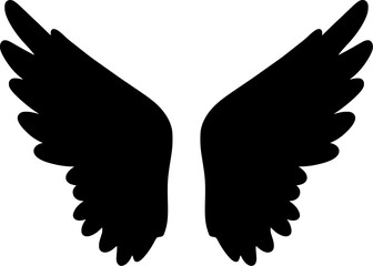 Feathered Angel Wings Silhouette