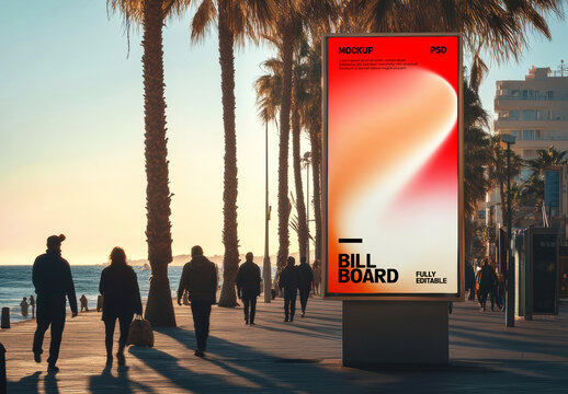Billboard Mockup on City Walk