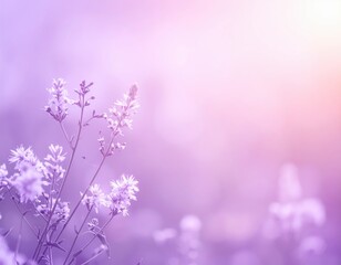 Obraz premium A vibrant cluster of purple flowers stands out against a softly blurred green background, creating a dreamy and serene atmosphere in nature.