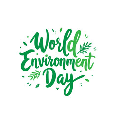 Fresh Green Typography Celebrating World Environment Day with Botanical Accents