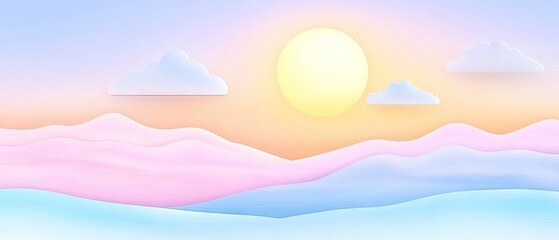 Pastel sunrise landscape