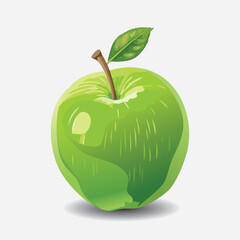 isolated illustration of a green apple EPS Vector