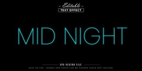 Glowing blue midnight text, editable text effect.