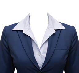 Modern Businesswoman Suit Jacket & Shirt Isolated on Transparent Background