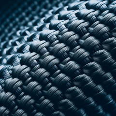 Obraz premium Close-up of a dark woven textile pattern