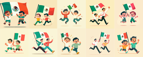 collection of people celebrating Mexico independent day